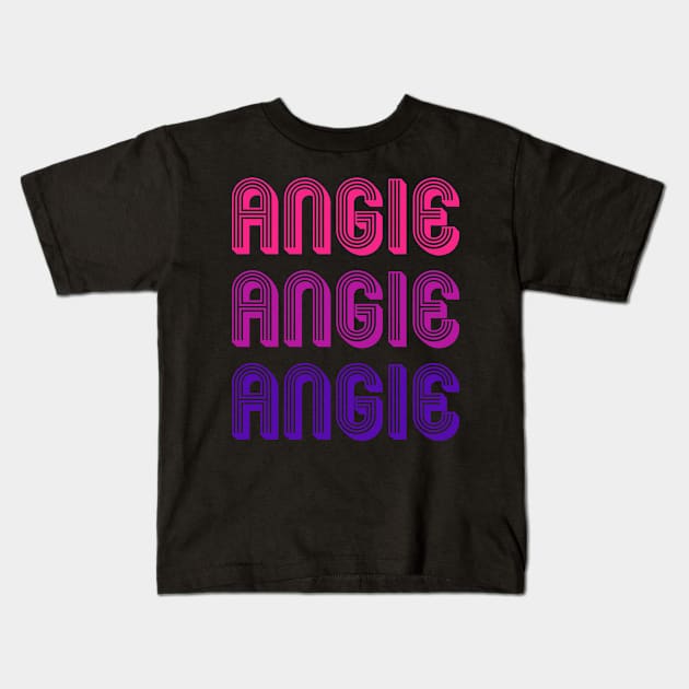 Angie - Retro Minimal Line Pattern Kids T-Shirt by Fusti